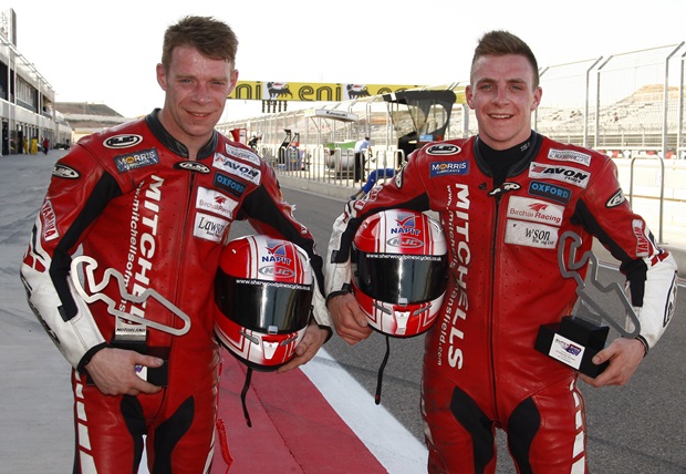 Ben and Tom Birchall after placing third at Aragon in the opening round of the FIM World Sidecar championship